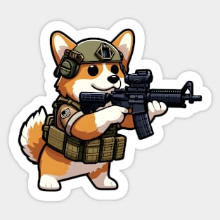 Tactical Corgi Sticker